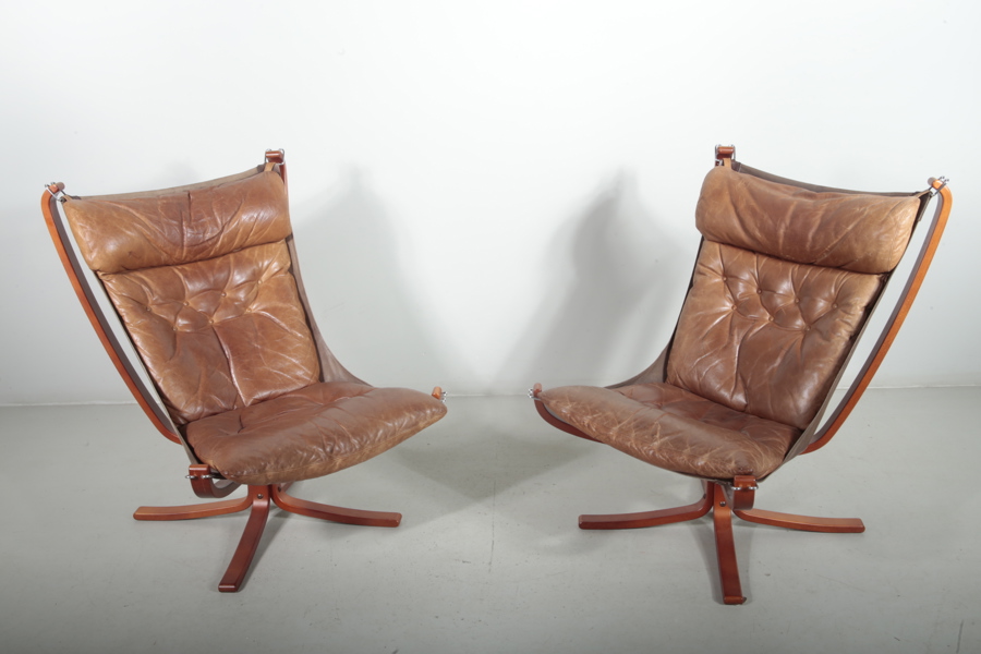 Sigurd Ressel "Falcon Chair" fåtöljer 1 par, Vatne Möbler Norge, 1970-tal