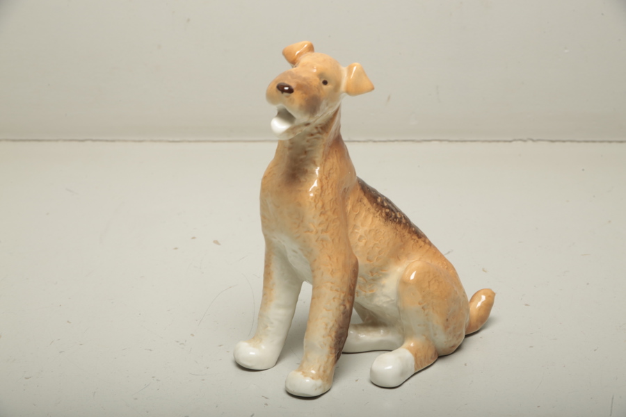 Lomonosov USSR figurin "Airedaleterrier" porslin