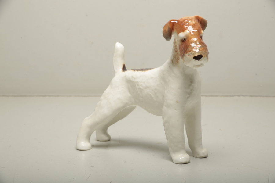 Lomonosov USSR figurin "Foxterrier" porslin