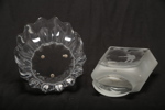 Jan Johansson Orrefors "Fleur" kristallskål + Pukeberg vas, signerad L. Kocovski