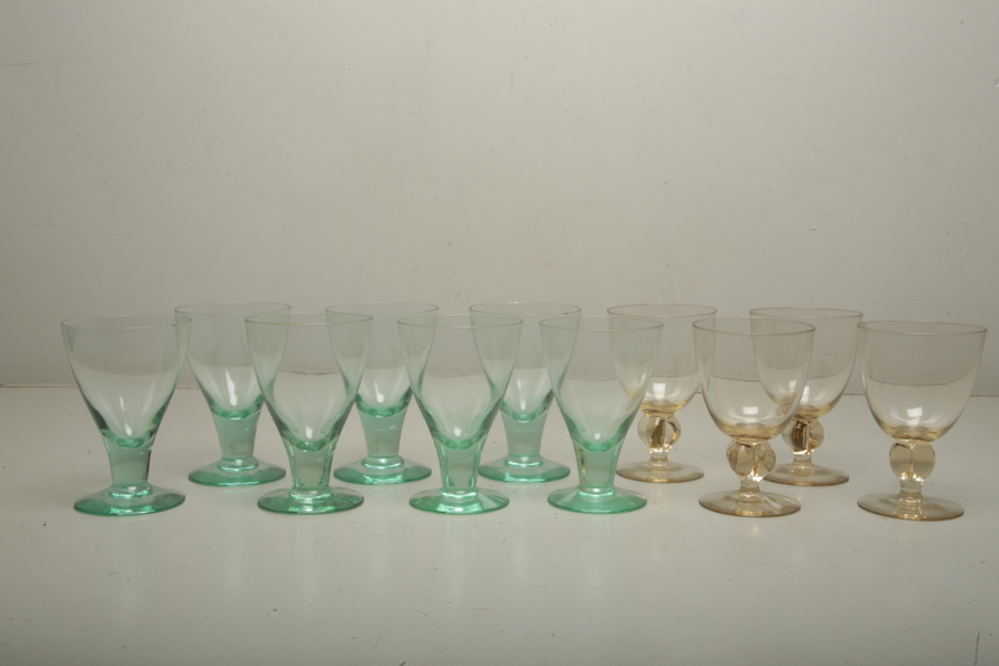 Fotglas, 11 stycken, 1940-1950 tal