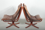 Sigurd Ressel "Falcon Chair" fåtöljer 1 par, Vatne Möbler Norge, 1970-tal