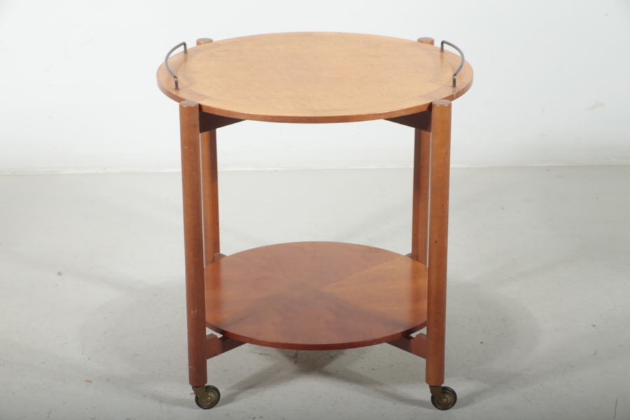 Serveringsvagn teak/björk, 1950-1960 tal