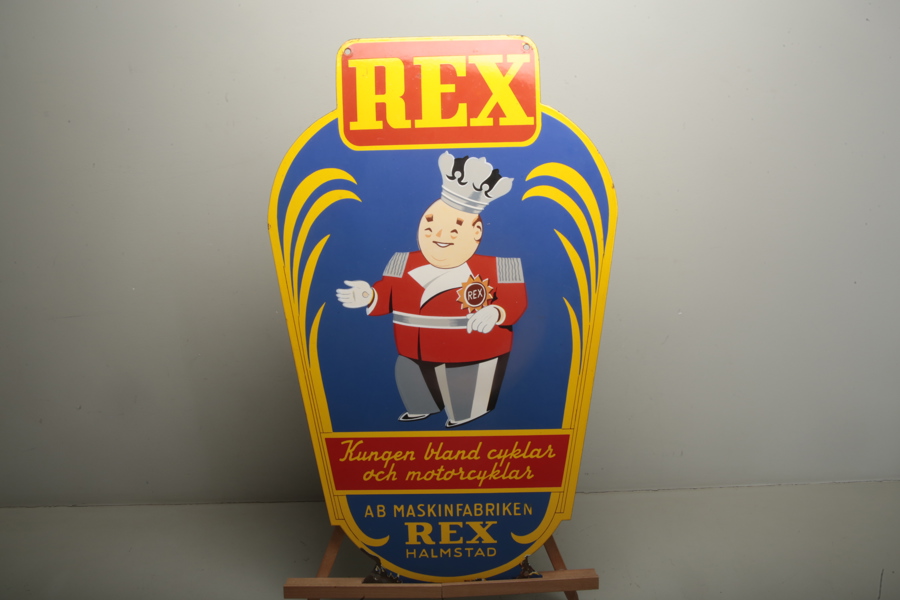 Emaljskylt, AB Maskinfabriken REX, 1940-1950 tal