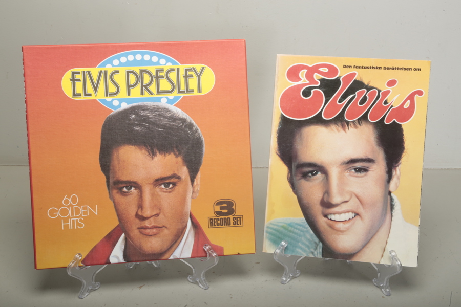 Elvis Presley samlaralbum + tidning om Elvis, tryckt 1979