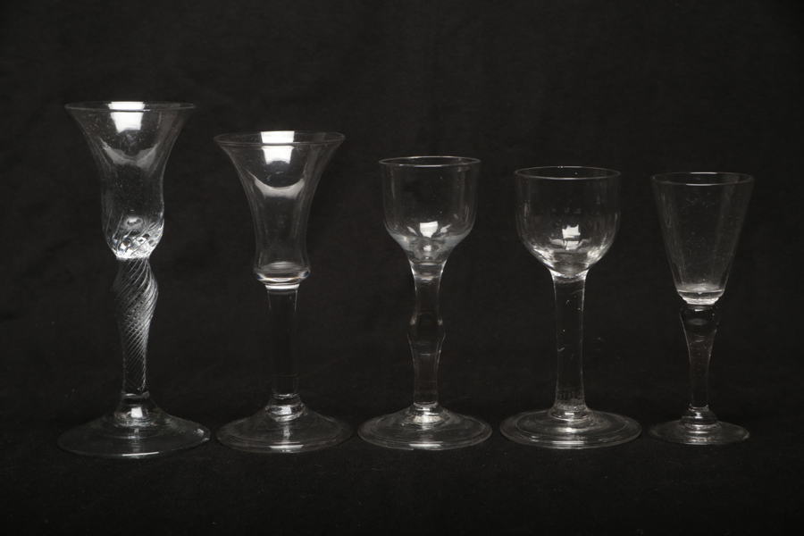 Fotglas, 5 stycken, 1800-1900 tal