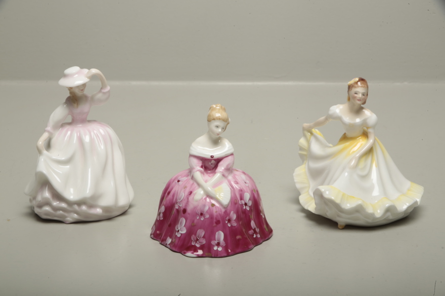 Royal Doulton figuriner porslin, 3 stycken