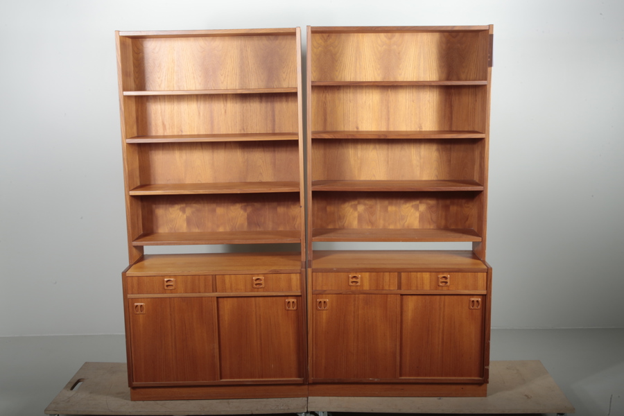 Bokhyllesektioner teak, 2 stycken, 1950-1960 tal