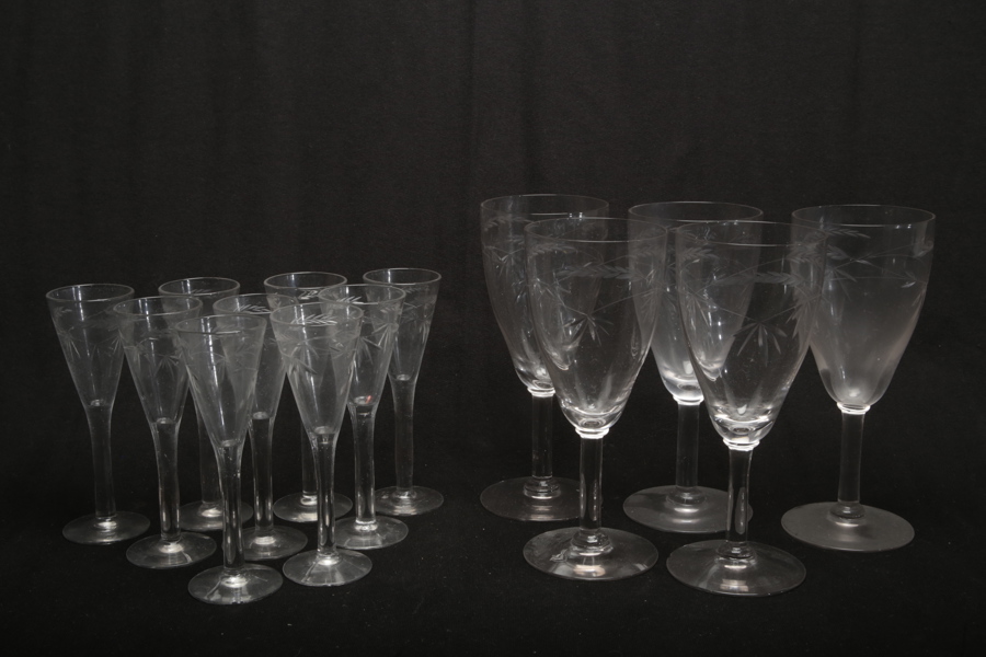 Fotglas, 14 stycken, 1930-1940 tal