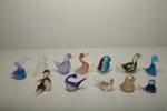 Murano konstglas "Fåglar" 11 stycken