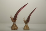 Murano konstglas "Fåglar" 2 stycken