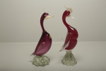 Murano konstglas "Fåglar" 2 stycken