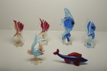 Murano konstglas "Fiskar" 6 stycken