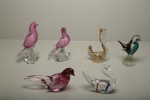 Murano konstglas "Fåglar" 6 stycken