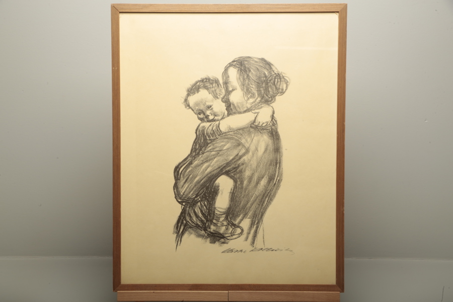 Käthe Kollwitz, efter, grafiskt blad "Mutter mit Jungen" 