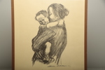 Käthe Kollwitz, efter, grafiskt blad "Mutter mit Jungen" 