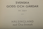 Bok "Svenska Gods och Gårdar, Hälsingland"