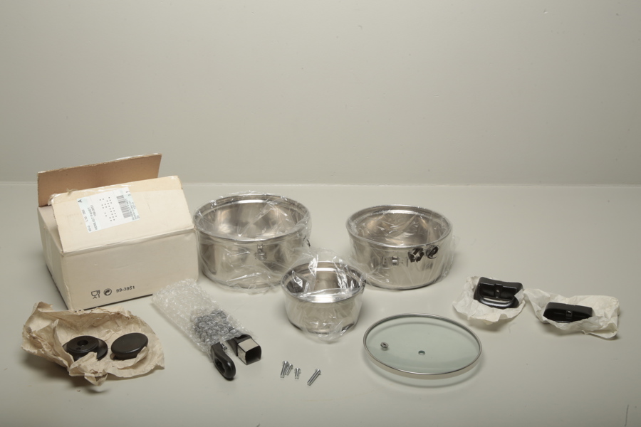 Kastrull-set rostfritt, 3 delar