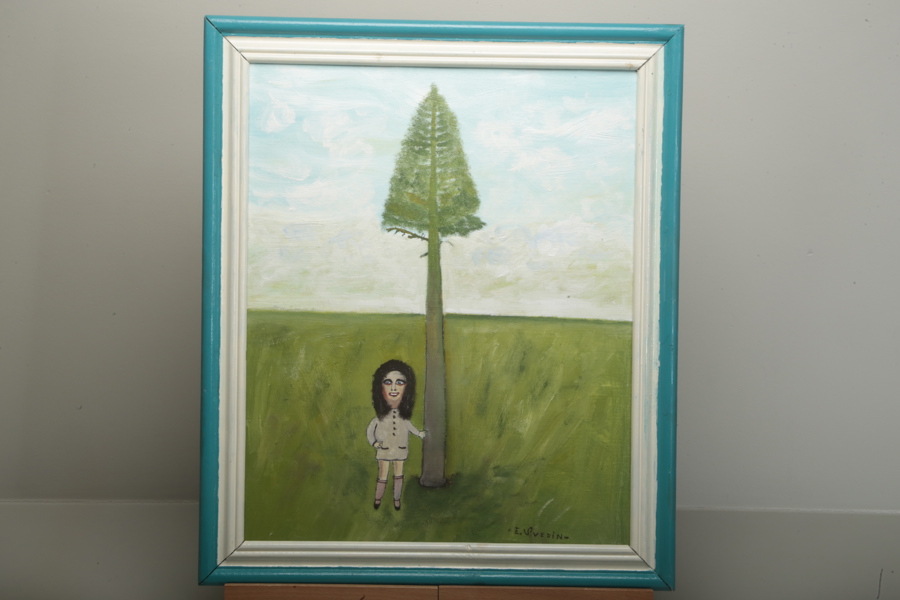 Einar Svedin olja på duk "Livets träd" signerad