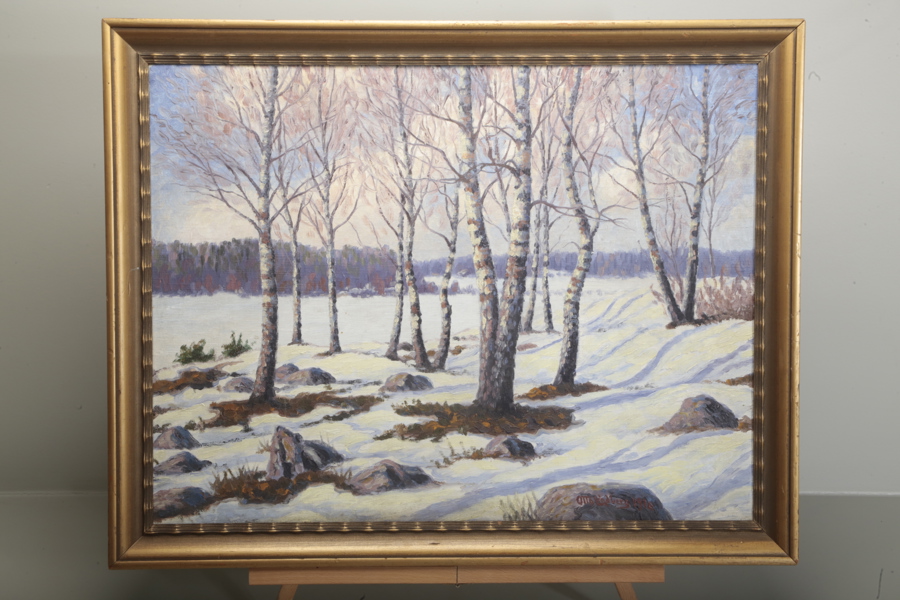 Otto Lindberg olja på duk, signerad 1918