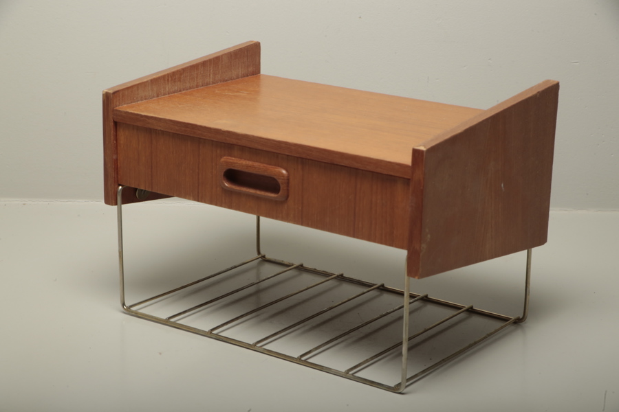 Telefonhylla teak, 1950-1960 tal