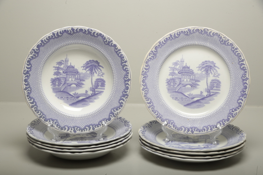 Rörstrand "Lila spets" 10 delar, 1800-1900 tal