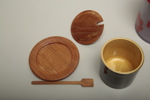 Marmeladburk teak/keramik + Kaffeburk plast