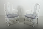 Karmstolar 1 par, rokoko-stil, 1800-1900 tal