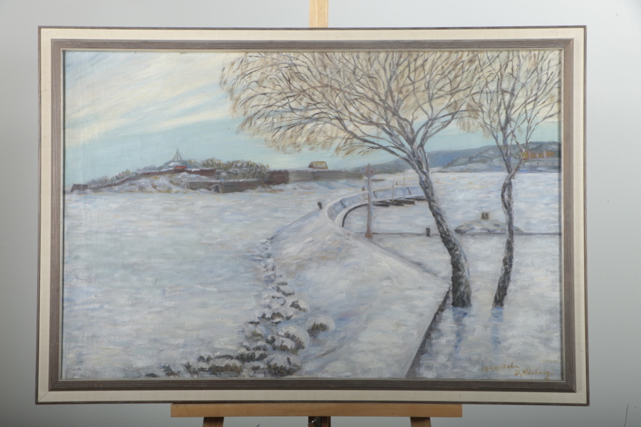 Olja på duk signerad D. Håberg