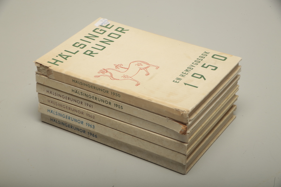 Böcker Hälsingerunor, 6 stycken, 1950-1960 tal
