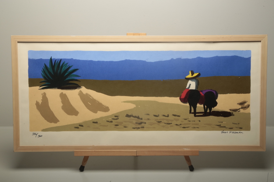 Lars Norrman färglitografi, signerad