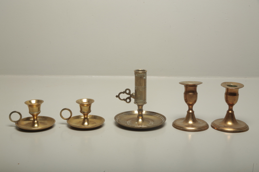 Ljusstakar mässing, 5 stycken