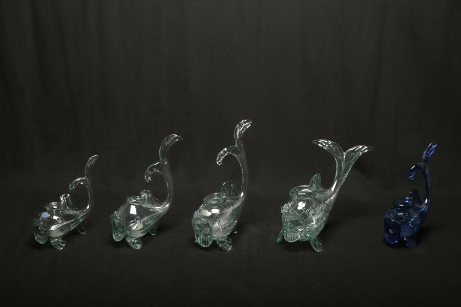Skansen glas "fiskar" 5 delar