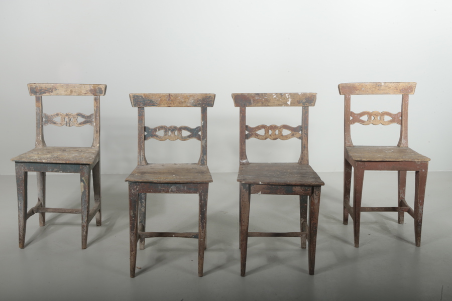 Stolar 4 stycken, allmoge 1800-1900 tal