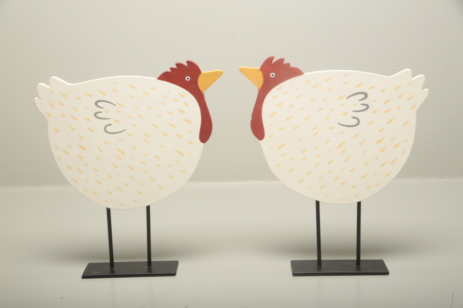 Figuriner trä "Hönor" 2 stycken