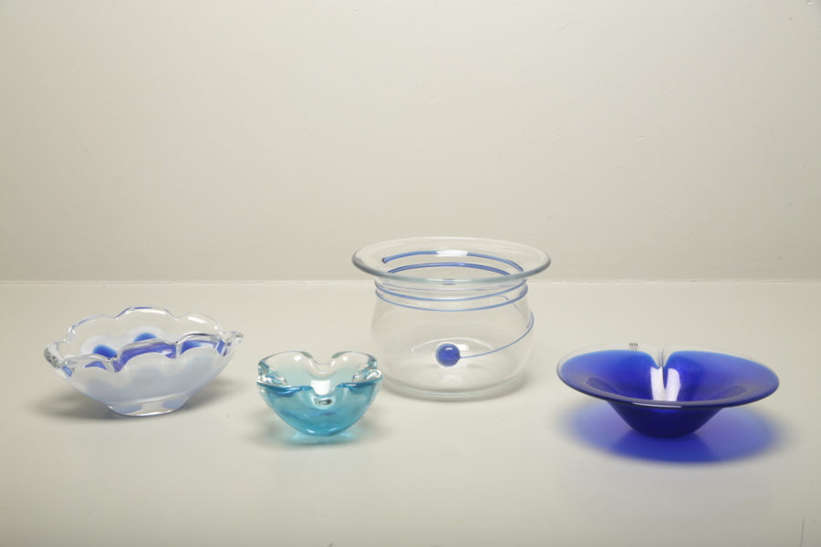 Skålar konstglas, 4 delar