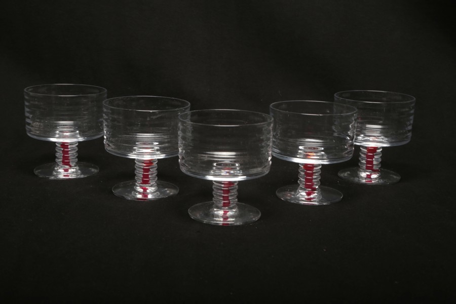 Riihimäen Lasi Nanny Still "Perpetum Mobile" skålar, 5 stycken