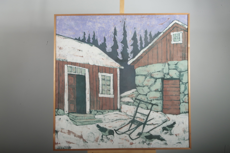 Pär Ljusberg batiktavla, signerad