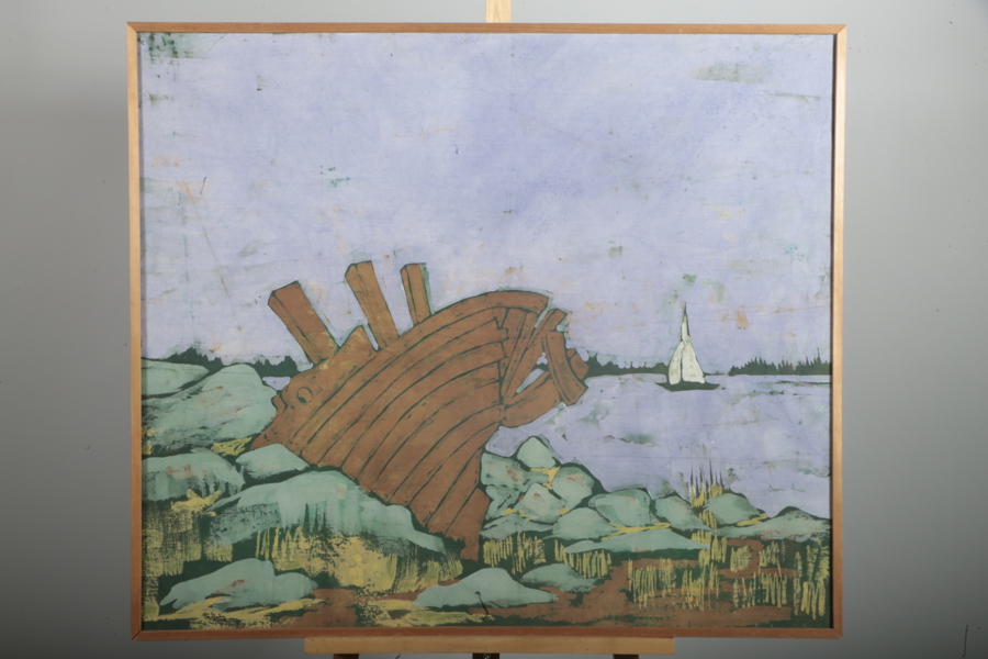 Pär Ljusberg batiktavla, signerad