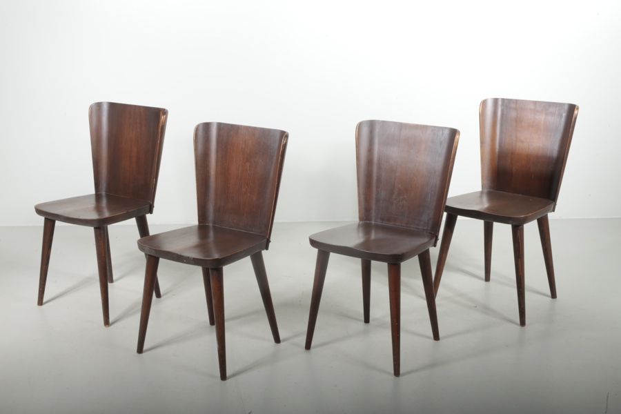 Göran Malmvall stolar, 4 stycken "modell 510" Svensk Fur, Karl Andersson och söner, 1900-talets andra hälft