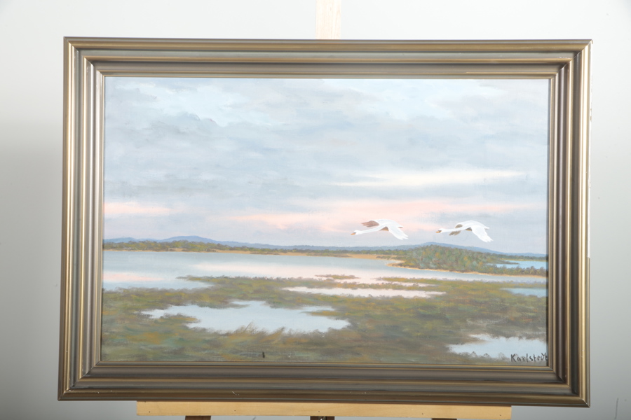 Olja på duk, signerad Karlstedt