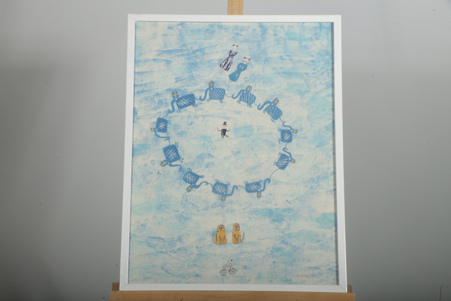 Madeleine Pyk färglitografi, signerad