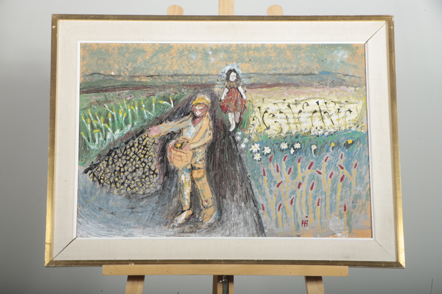 Hans Ångsäter olja på duk, signerad HÅ