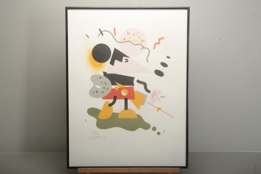 Lasse Åberg, färglitografi Sign.