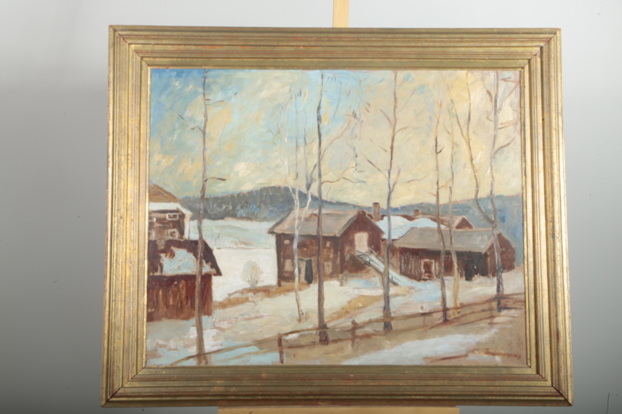 Åke Johansson olja på pannå, signerad