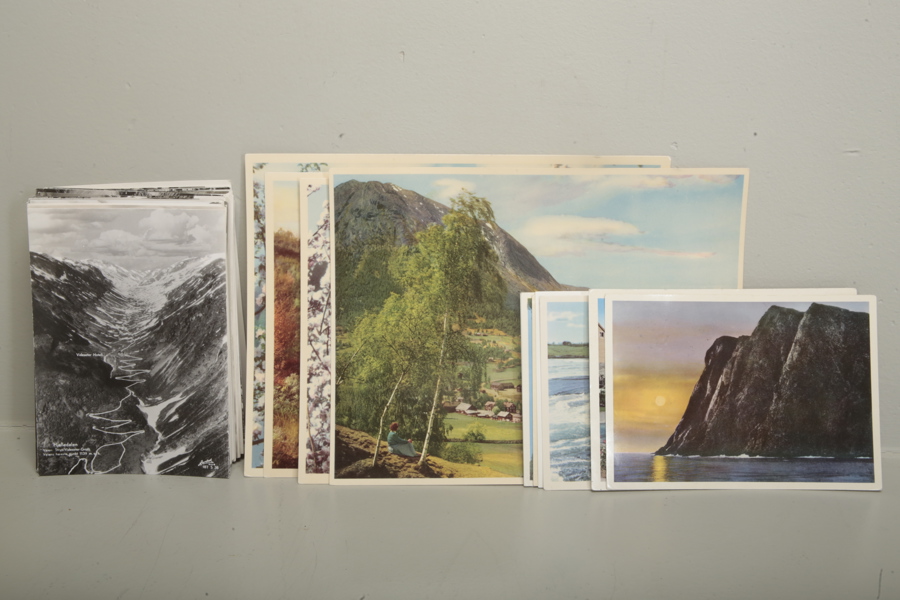 Vykort, motiv från Norge, 80 stycken, 1940-1950 tal
