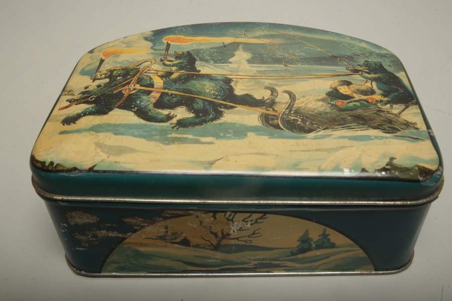 Plåtburk 1900-tal, Litograferad. 