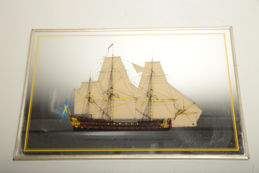 Glastavla, Litograferad "Fullriggare" 