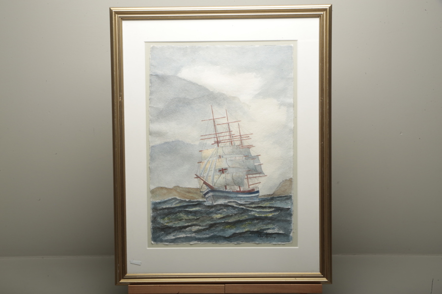 Ove Sjöberg, akvarell signerad