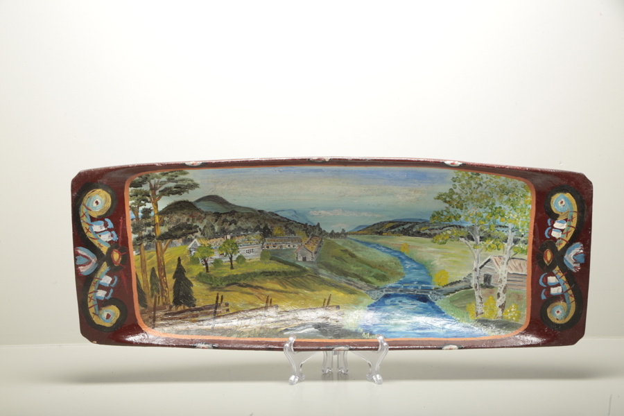 Tråg, 1800-1900-tal, senare bemålad. 